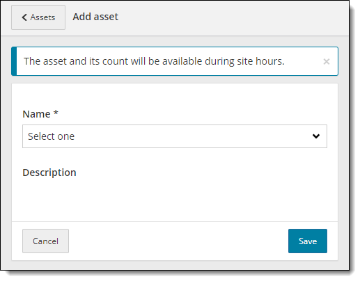 Add asset page.